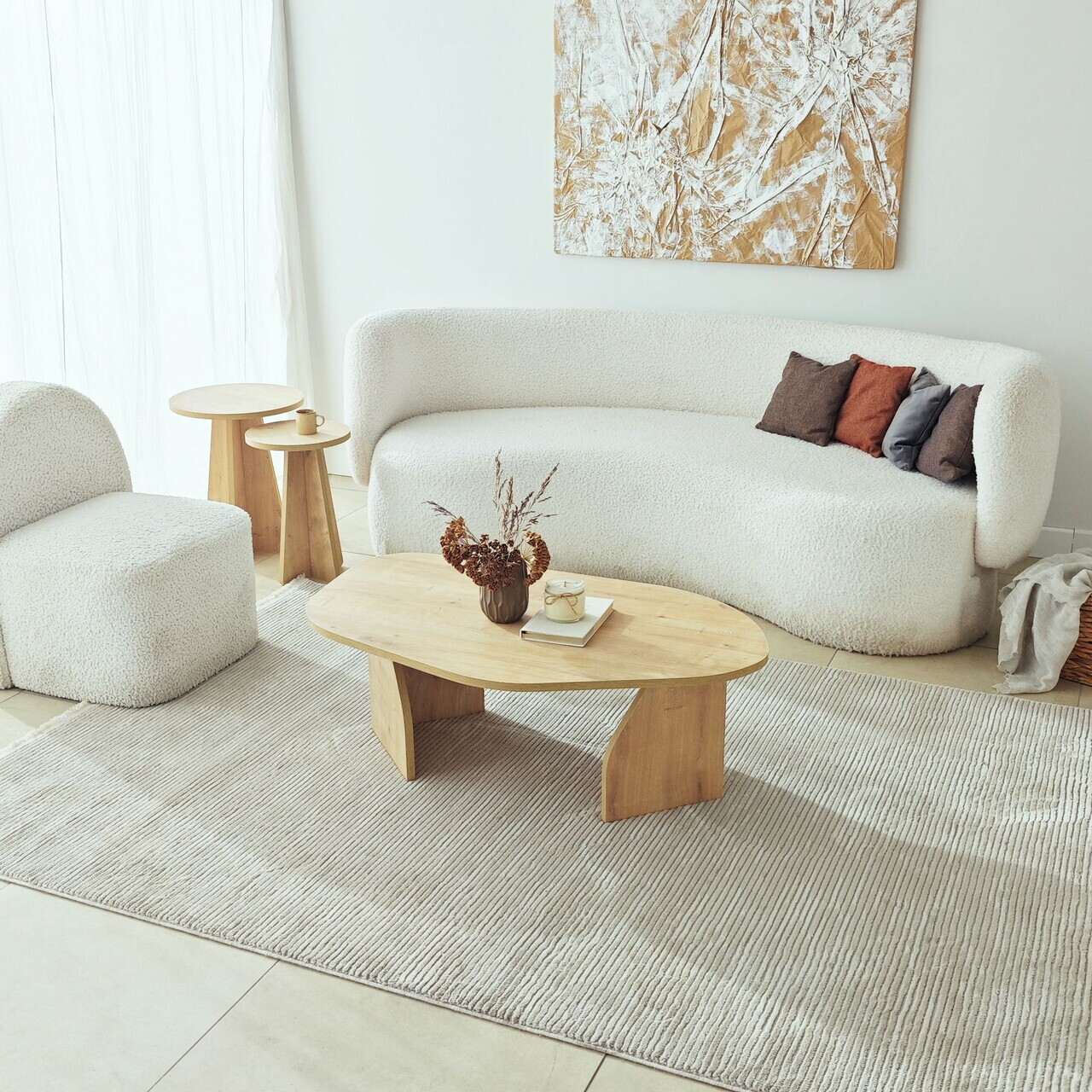 Masuta de cafea, Hanah Home, Nova, 100x35x60 cm, PAL, Maro — imaginea 4