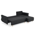 Coltar extensibil cu lada si sezlong interschimbabil, Lecce, L.230 l.76/140 H.90, stofa, gri inchis