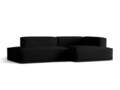 Coltar modular dreapta 4 locuri, Nuria-88, Micadoni Home, 312x147x72 cm, catifea, negru
