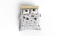 Lenjerie de pat dubla, Atlantis - White, Eponj Home, 65% bumbac/35% poliester