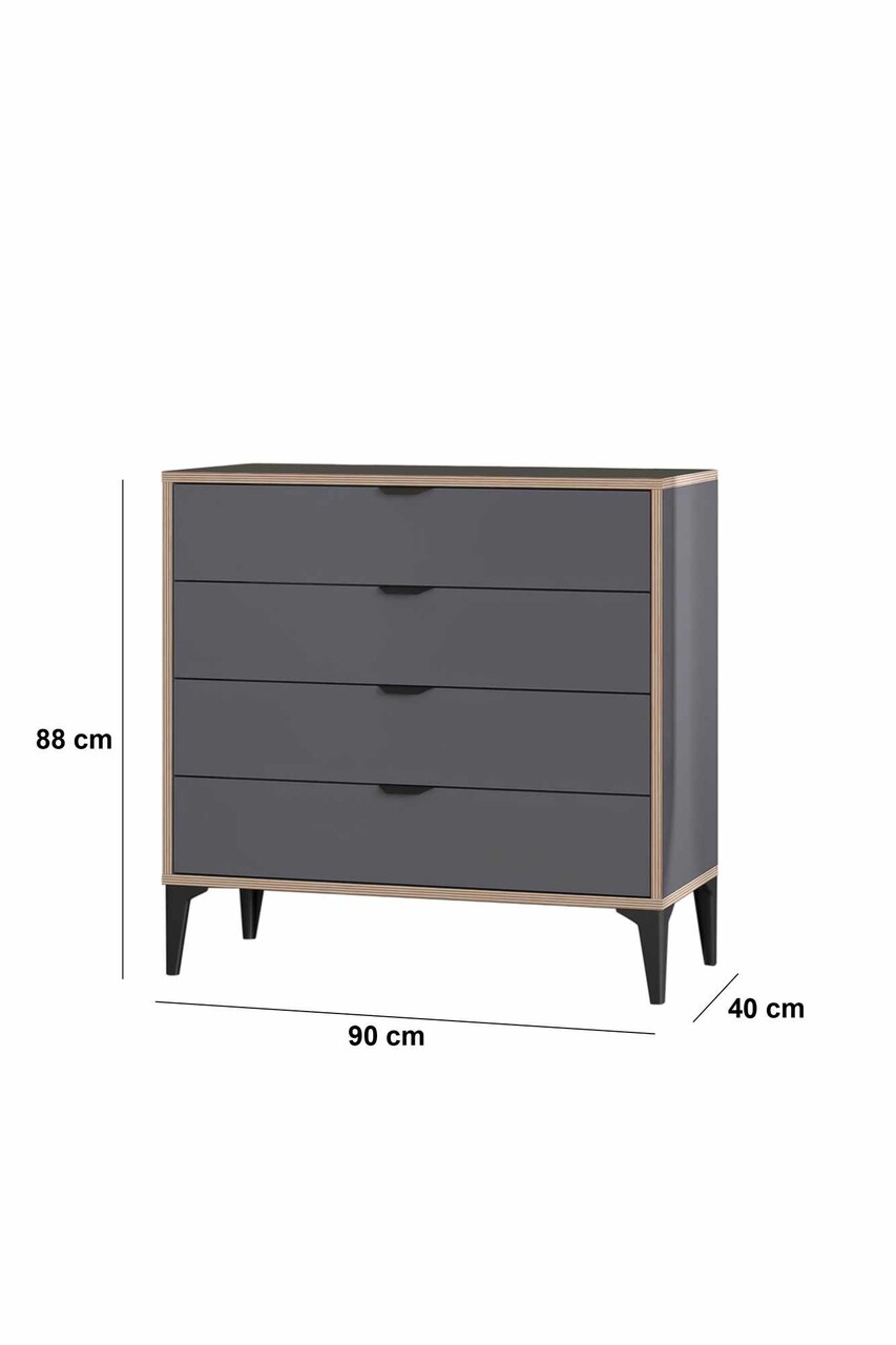 Dulap, Hanah Home, Arden 4, 90x88x40 cm, Antracit - imagine 9