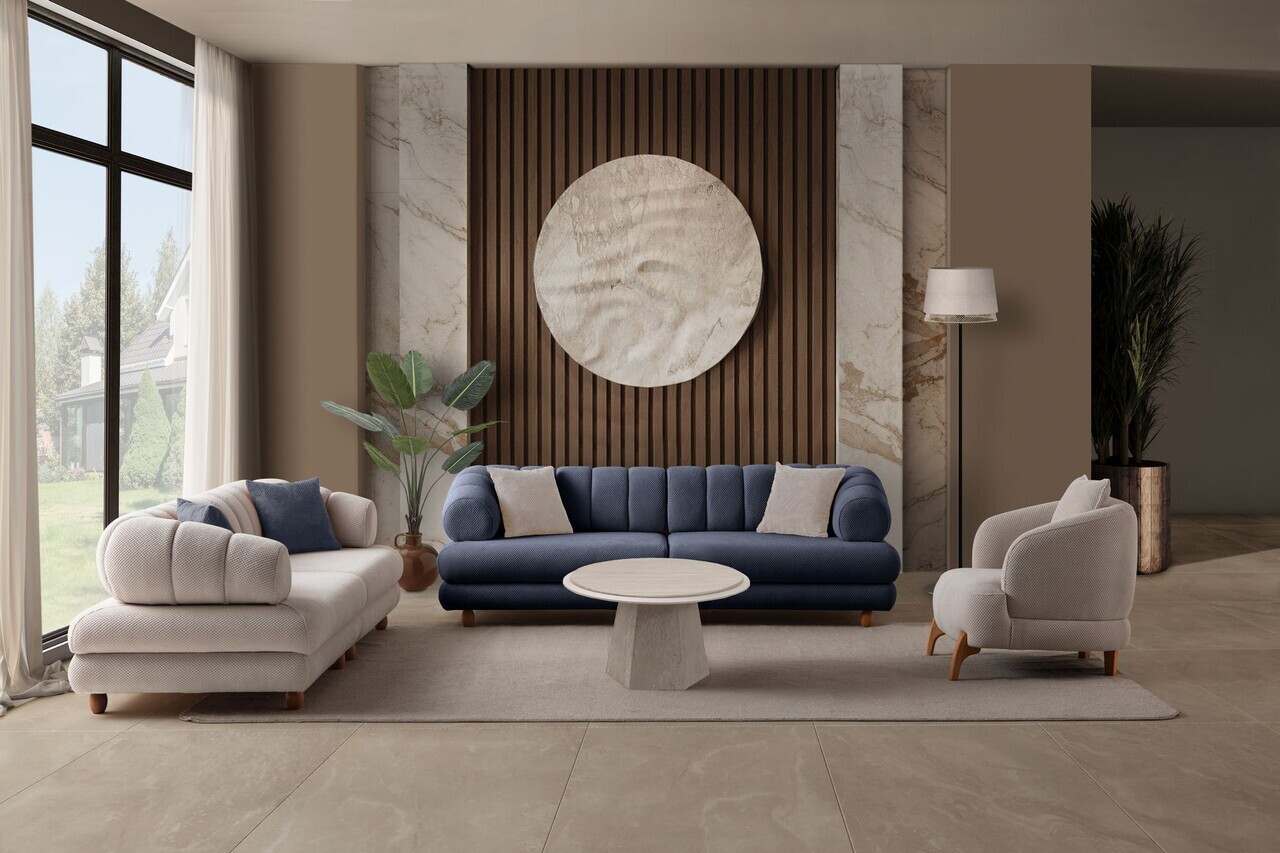 Canapea 3 locuri, Atelier del Sofa, 752EST1161, Lemn de carpen/PAL melaminat, Albastru navy - view 10