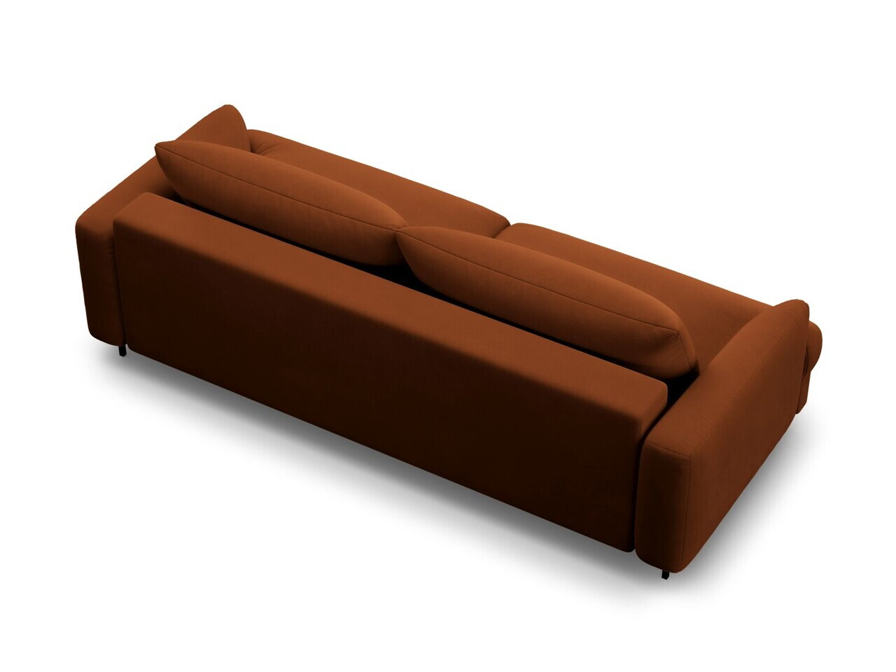 Canapea extensibila 3 locuri, Naomi, Micadoni Home, 233x110x95 cm, catifea, teracota — imaginea 3