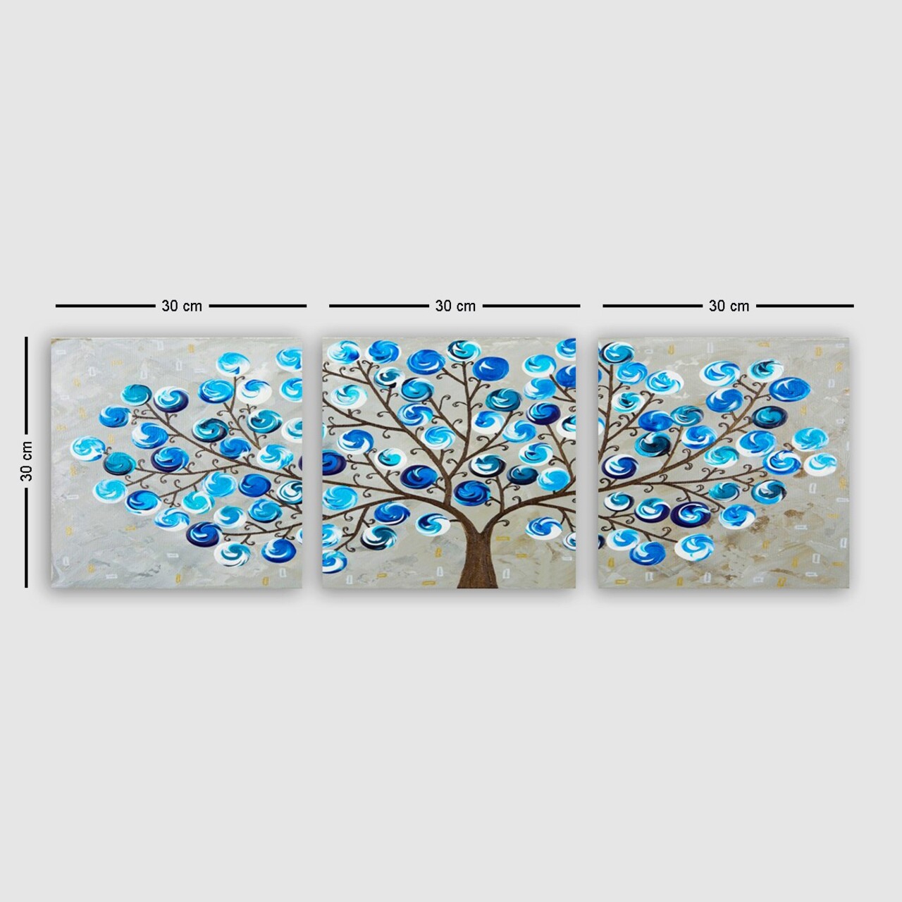 Set 3 tablouri decorative, DRPRC06, Canvas, Lemn, Multicolor - 1 | YEO