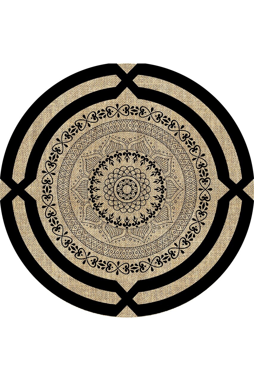 Covor, Yuvarlak-0000300-002, 100x100 cm, Poliester, Negru — imaginea 2