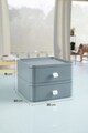 Organizator de machiaj, OMS-001-G-2, 20x20x15 cm, Plastic, Gri