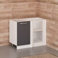 Dulap pentru bucatarie, Hanah Home, Minar, 105x72x56 cm, Alb / Antracit