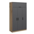 Dulap pentru haine, Minerva, Minar 235, 135x235x52 cm, PAL, Antracit / Dore