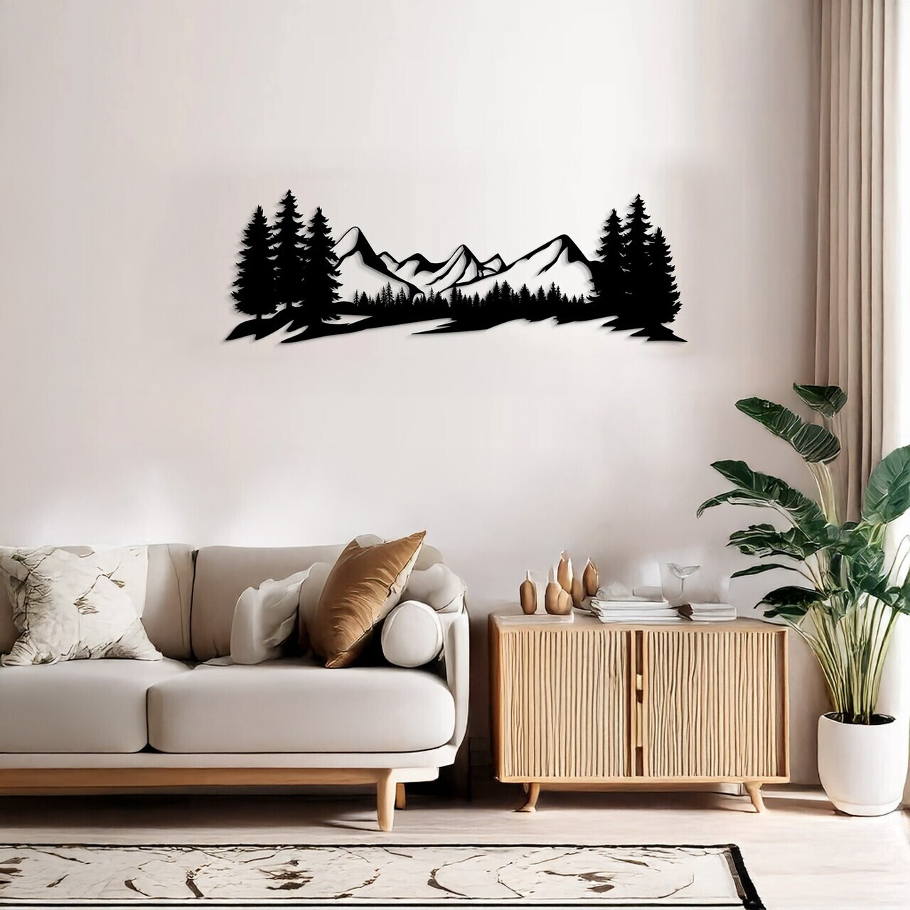 Decoratiune de perete, DCV-1009-MT, Dimensiune: 60 x 20 cm, Negru — imaginea 2