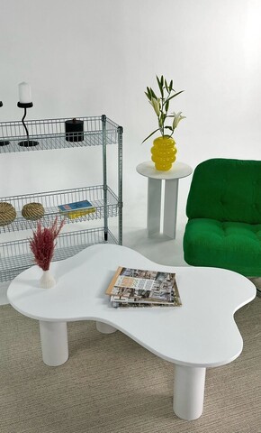 Masuta de cafea, Rotexa, Bloom, 110x40x70 cm, MDF , Alb