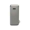 Cos de gunoi cu pedala, Brabantia, Bo Pedal, 2x30 L, 36.3x54.1x65.2 cm, otel, gri