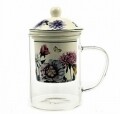 Cana cu infuzor Linda, Duo, 450 ml, sticla, multicolor