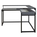 Birou cu retur, Lynne, L.138 l.138 H.91, metal/pal/pvc, gri