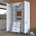 Dulap multifunctional, Rani, JE118, 130x198.6x40 cm, PAL, Alb