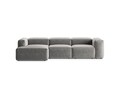 Coltar stanga 3 locuri, Bergamo, Cosmopolitan Design, 304x152x70 cm, tesatura structurata, gri deschis