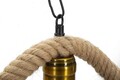Lustra Rope, Mauro Ferretti, 130 x 20 x 80 cm, 5 x E27, 20W, fier/sfoara, maro/negru