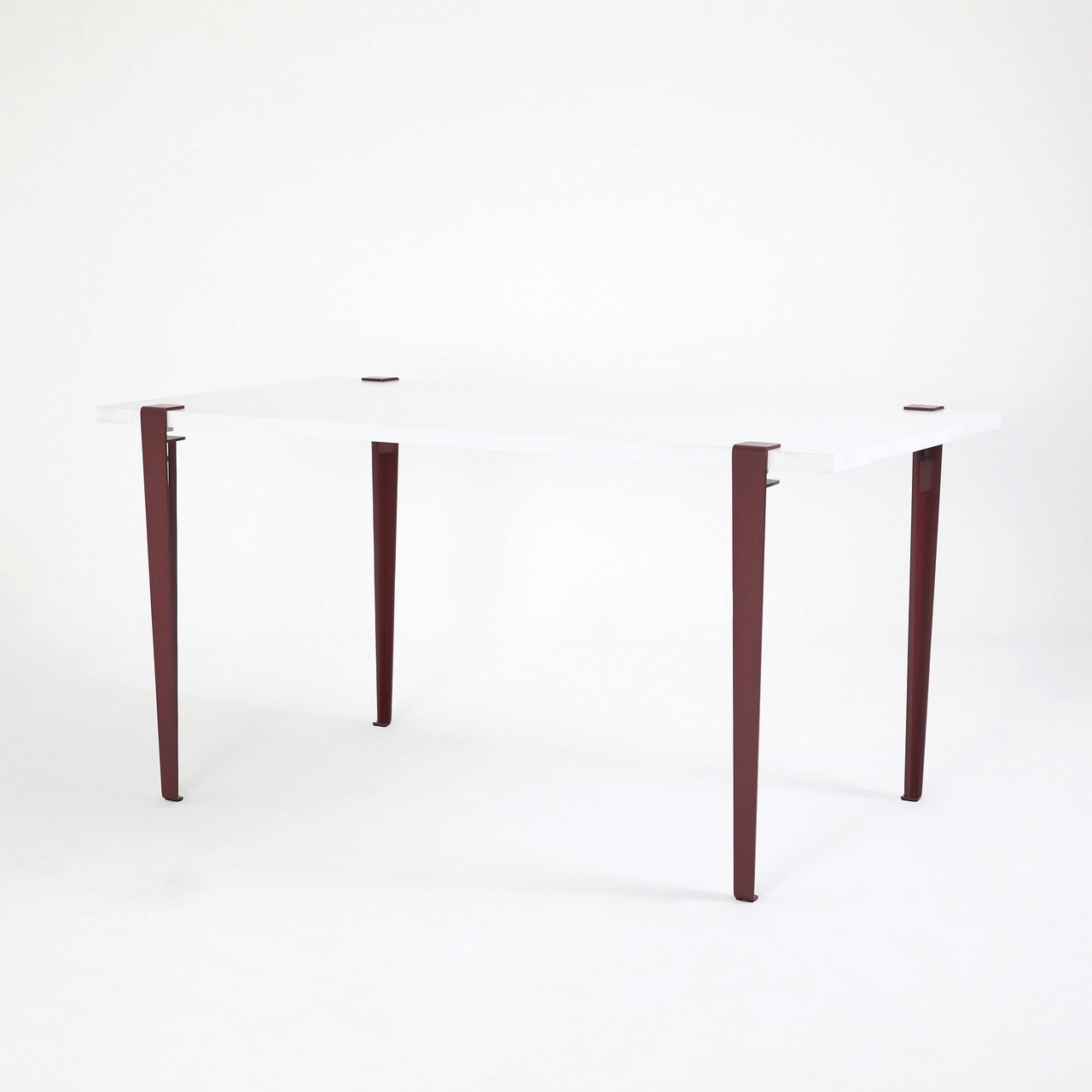 Masa, Logg, Pineios, 150x75x75 cm, Alb / Burgundia - 2 | YEO