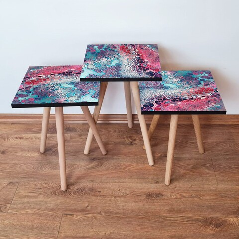 Set masute 3 piese, Leona, 3Shp349, Multicolor