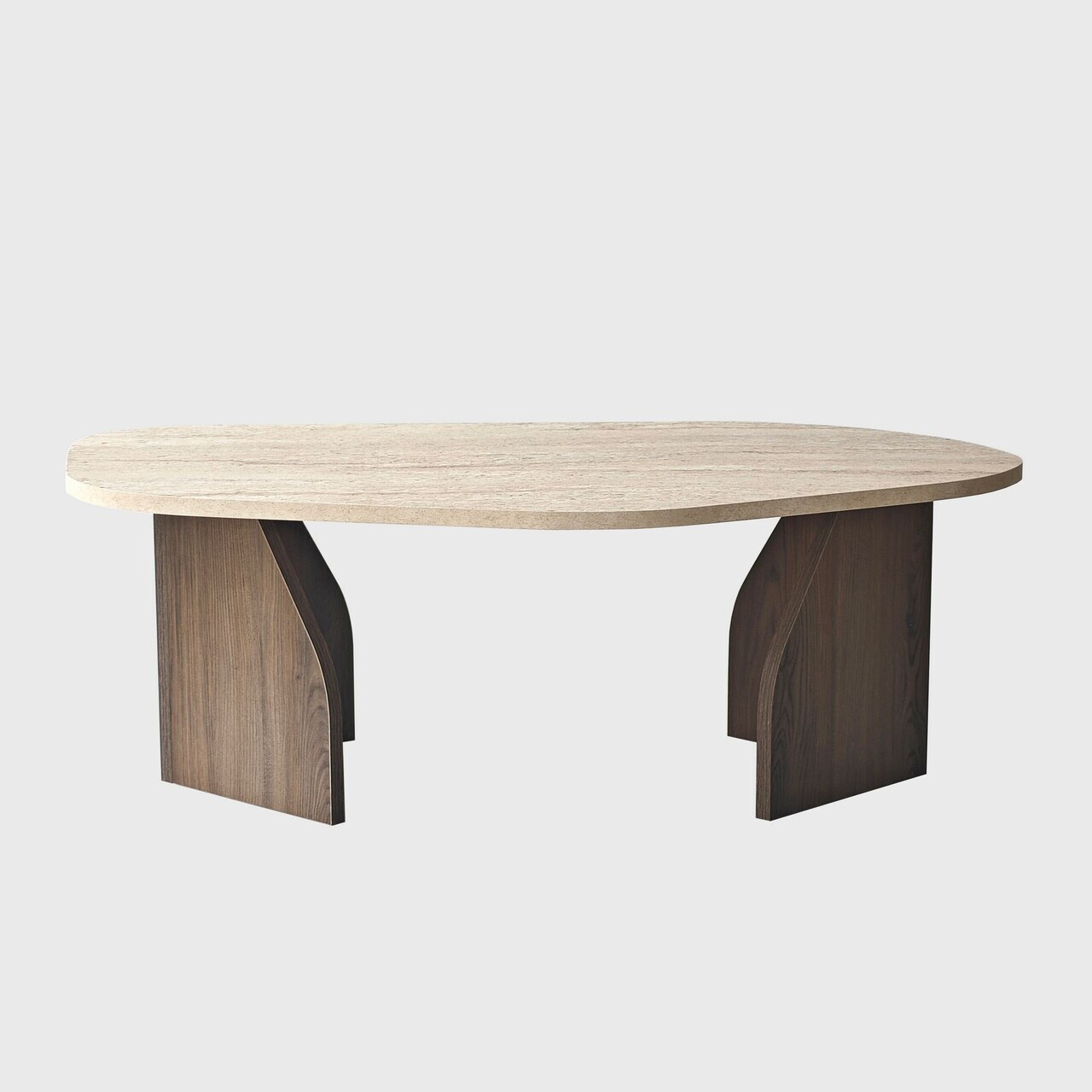 Masuta de cafea, Hanah Home, Rock, 100x35x60 cm, PAL, Travertin / Nuc — imaginea 8