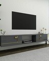Comoda TV, Olivia, Aredam, Antracit / Aur