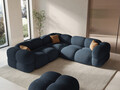 Coltar simetric 4 locuri, Loretto, Cosmopolitan Design, 250x250x68 cm, tesatura structurata, albastru inchis