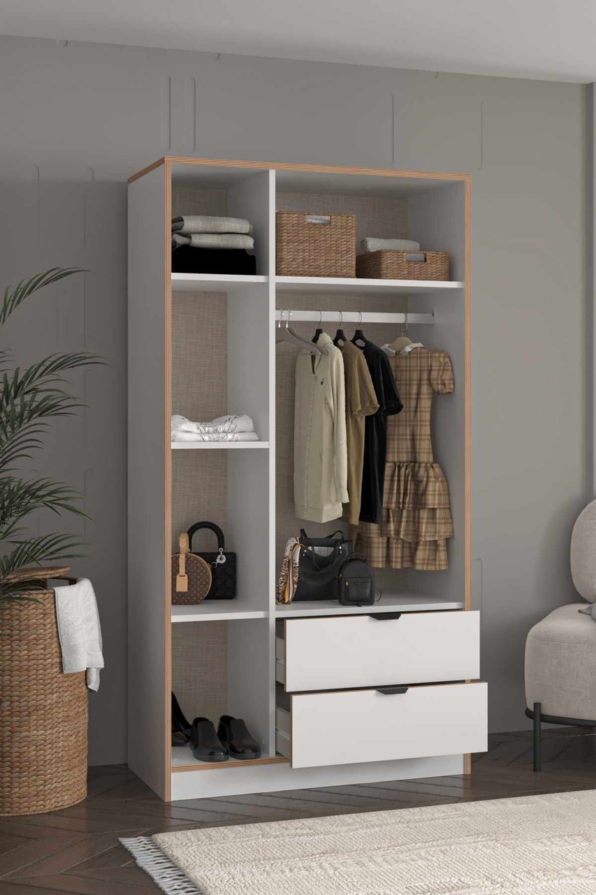 Dulap pentru haine, Hanah Home, Arden 3, 97x182x44 cm, Alb - view 5