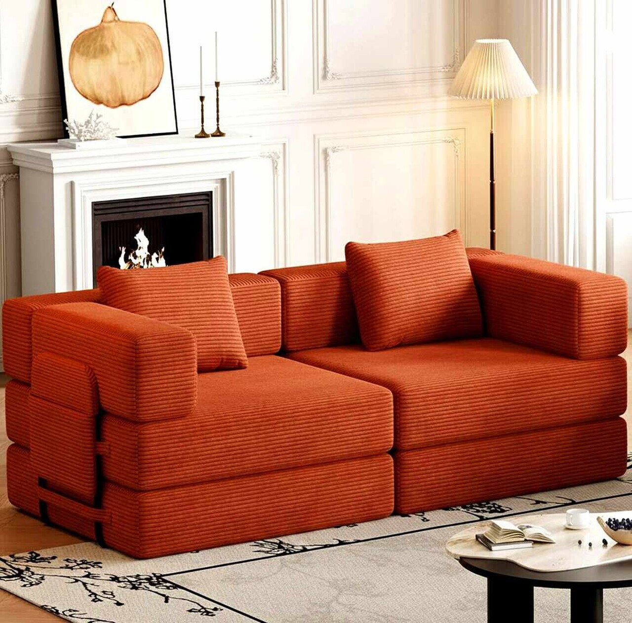 Canapea extensibila 3 locuri, Atelier del Sofa, 326NYR1155, Caramiziu