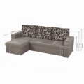 Colțar extensibil reversibil Oslo Grey Black Flower Bedora 247x148x78 cm cu ladă de depozitare