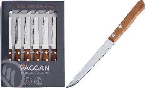 Set 6 cutite pentru friptura vaggan, 21 cm, inox,