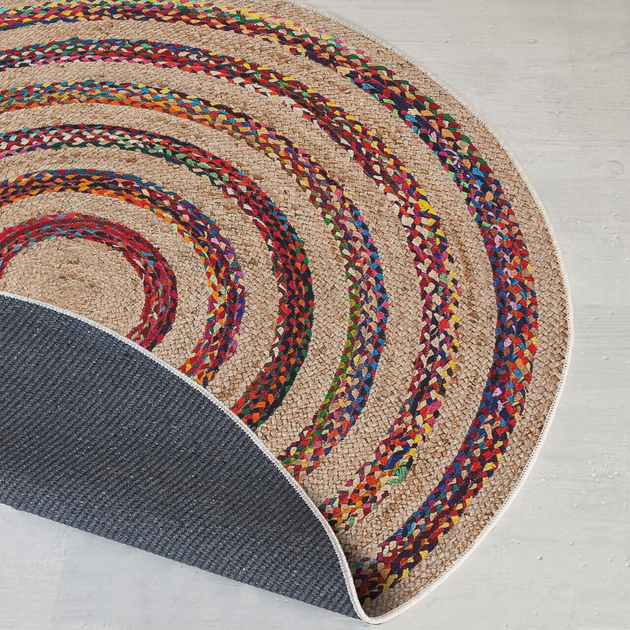 Covor, Woopamuk496, 160x160 cm, Bumbac/Poliester, Multicolor