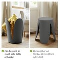 Scaunel pentru baie Comiso, Wenko, 44.5x46 cm, plastic/poliuretan, antracit