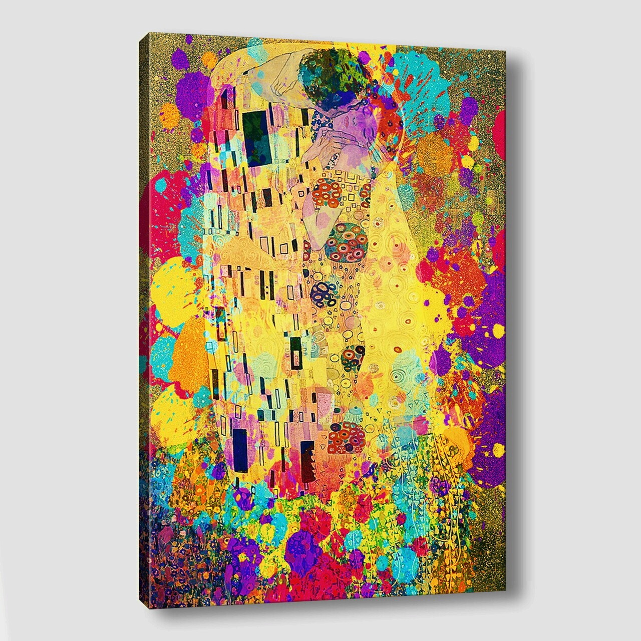 Tablou decorativ, KNV9948, Canvas, Rama din lemn (grosime 3 cm), Multicolor — imaginea 3