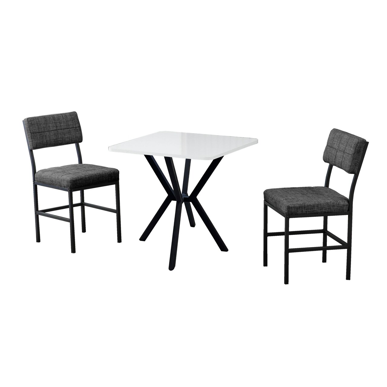 Set masa extensibila si scaune, 3 piese, Hanah Home, Dubai, Antracit/Alb - view 2