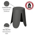 Scaunel pentru baie Comiso, Wenko, 44.5x46 cm, plastic/poliuretan, antracit