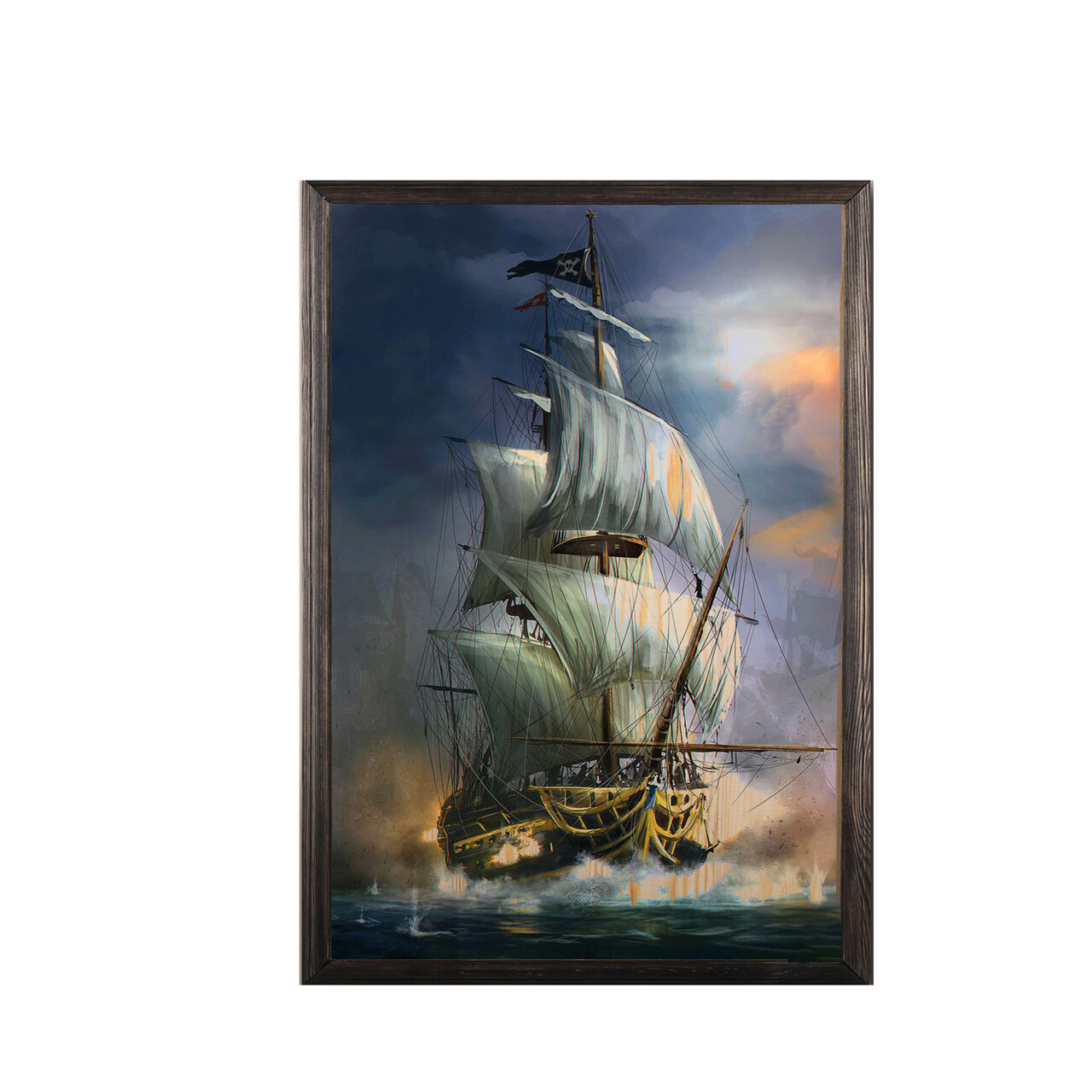 Tablou decorativ, Sailboat, Lemn, Lemn, Multicolor - 1 | YEO