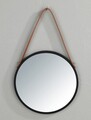 Oglinda decorativa Borrone, Wenko, 30 cm, sticla/metal, negru/argintiu lucios
