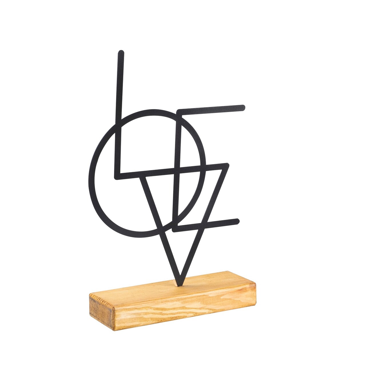 Decoratiune, Geometric, 21x41x4 cm, Metal, Negru - 1 | YEO