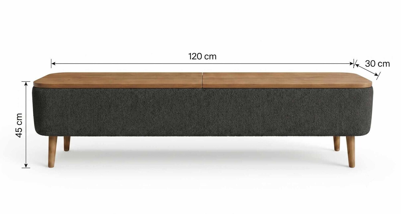 Comoda TV, Hanah Home, Sarven, 120x45x30 cm, Antracit — imaginea 3