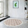 Covor, ALN400601KR17, 100x100 cm, Poliester, Crem/Maro