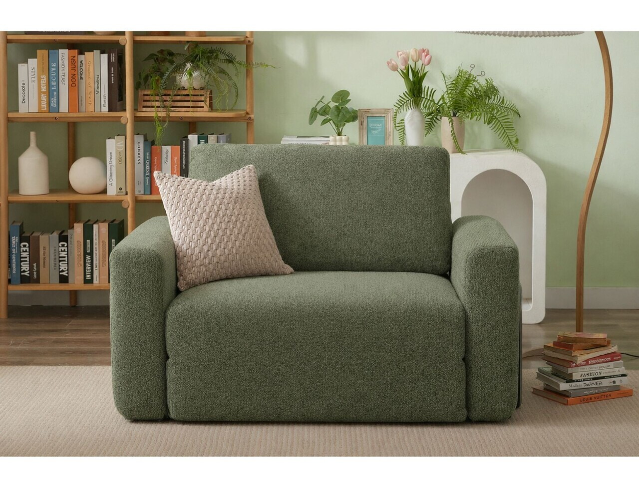Fotoliu extensibil, Atelier del Sofa, 118FVL1105, Tesatura Boucle, Verde - view 2