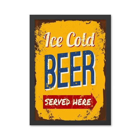 Tablou decorativ, Ice Cold Beer (55 x 75), MDF , Polistiren, Multicolor