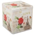 Set 3 cutii cu capac Paris, Creaciones Meng, 15 cm/12 cm /10.5 cm, metal
