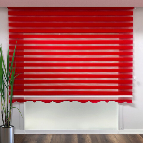 Jaluzea tip rulou, ruby, valencia - red, 190x260 cm, poliester, rosu