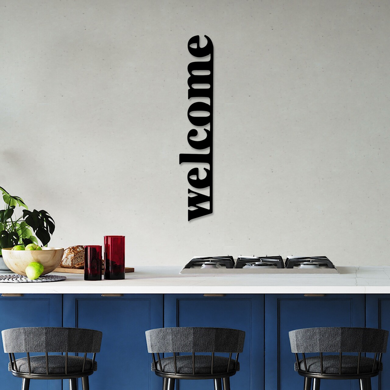 Decoratiune de perete, Welcome-5, (Grosime: 1,5 mm), Negru - view 3