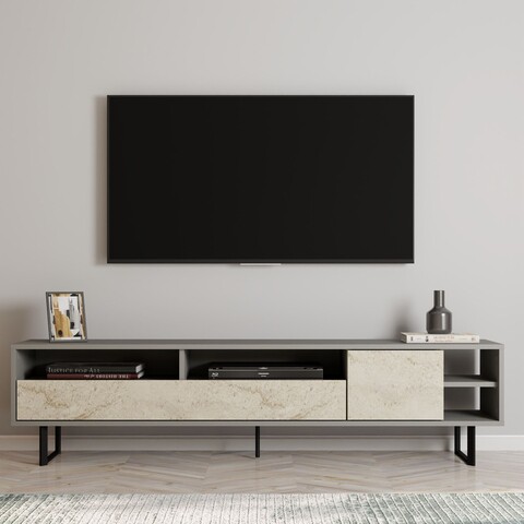 Comoda TV, Inarch, Luga, Gri / Travertin