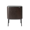 Cos de gunoi cu soft touch, Brabantia, Bo Touch, 11 + 23 L, otel inoxidabil/piele vegana, maro