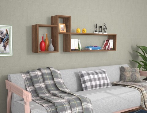 Raft pentru perete raffline, 155x22x55 cm, nuc
