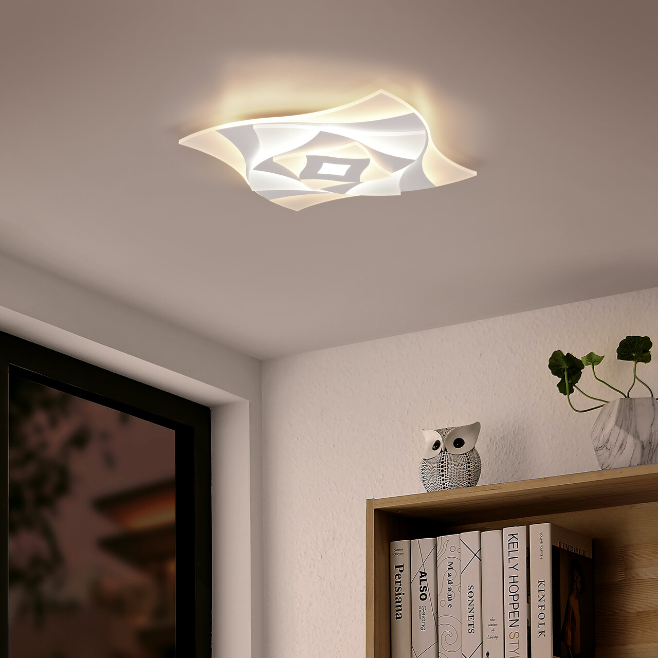 Plafoniera Akita, TRIO, 50x50x5.5 cm, 56W, 1x SMD, metal, alb mat