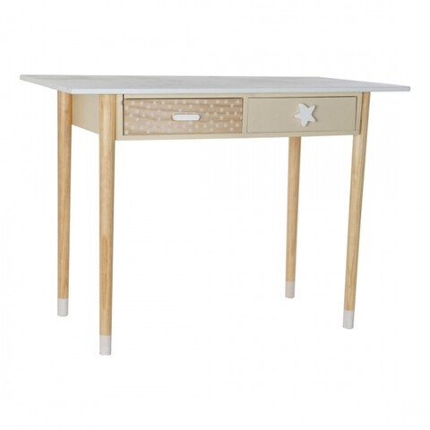 Birou, dkd home décor, 110 x 58 x 79 cm, lemn de paulownia, alb/bej
