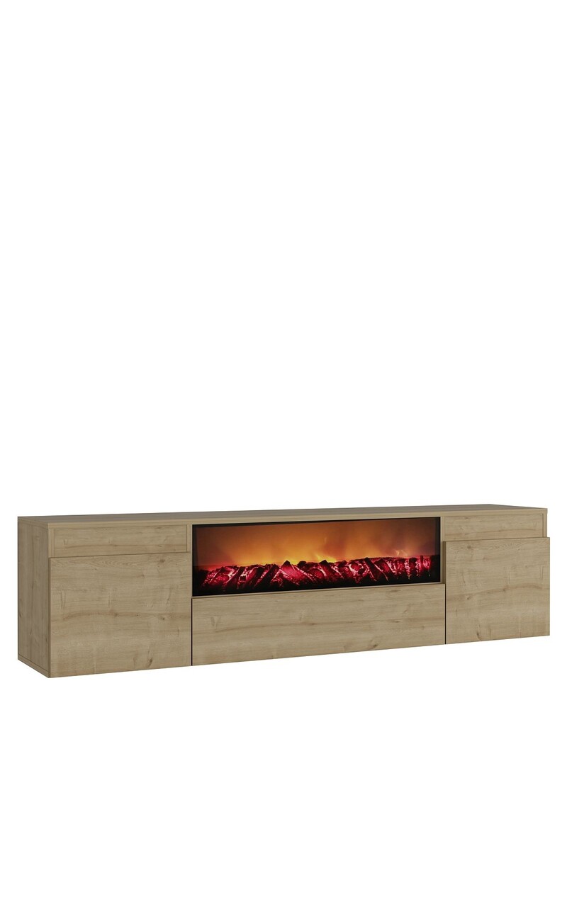 Comoda TV, Hanah Home, Elodi Fireplace, 180x45x34.6 cm, PAL , Maro - view 5